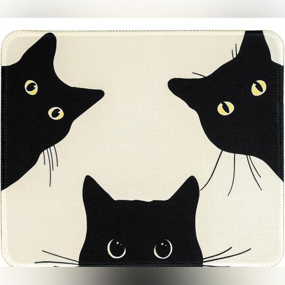Square Cute 3 cats Mouse pad Non-Slip Rubber Base (Three Cats) NIP - Picture 1 of 9